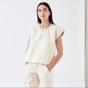 Zero + Maria Cornejo Cropped Denim Rae Top 2